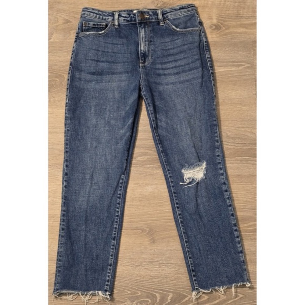 Nature Denim Distressed Blue Denim Cut Off Jeans Tag Size 9/28 Measured 28x24